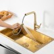 Смеситель для кухни с выдвижным изливом и режимом душ FRAP F6096-3, золотой сатин