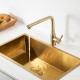 Смеситель для кухни с выдвижным изливом и режимом душ FRAP F6096-3, золотой сатин