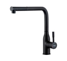 Смеситель для кухни с выдвижным изливом и режимом душ FRAP F6096-6, черный