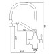 Смеситель для кухни с гибким изливом и подключением фильтра FRAP F4397-3, золотой сатин