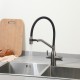 Смеситель для кухни с гибким изливом и подключением фильтра FRAP F4397-9, оружейная сталь