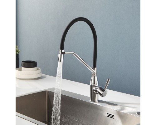 Смеситель для кухни с гибким изливом и режимом душ FRAP F4497, хром
