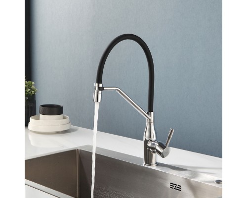 Смеситель для кухни с гибким изливом и режимом душ FRAP F4497, хром