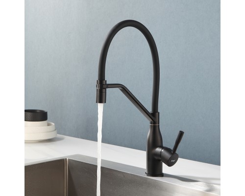 Смеситель для кухни с гибким изливом и режимом душ FRAP F4497-6, черный