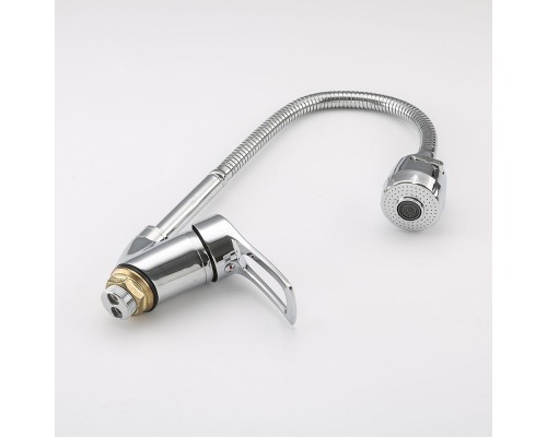 Смеситель для кухни с гибким изливом и режимом душ FRAP F43701-B, хром