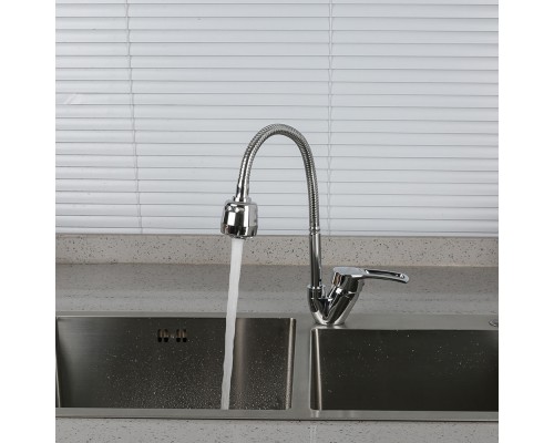 Смеситель для кухни с гибким изливом и режимом душ FRAP F43701-B, хром