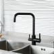 Смеситель для кухни с подключением фильтра FRAP F43801-6, черный