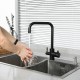 Смеситель для кухни с подключением фильтра FRAP F43801-6, черный