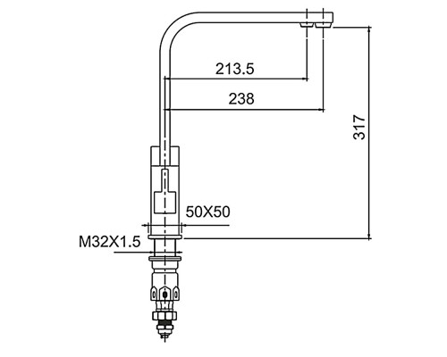 Смеситель для кухни с подключением фильтра FRAP F43802-6, черный