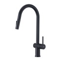 Смеситель для кухни с выдвижным изливом и режимом душ FRAP F60807-6, черный