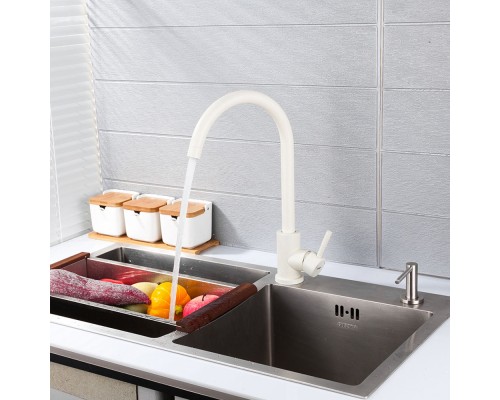 Смеситель для кухни FRAP F40899-1, белый