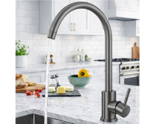 Смеситель для кухни FRAP F40899-9, оружейная сталь
