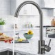 Смеситель для кухни FRAP F40899-9, оружейная сталь