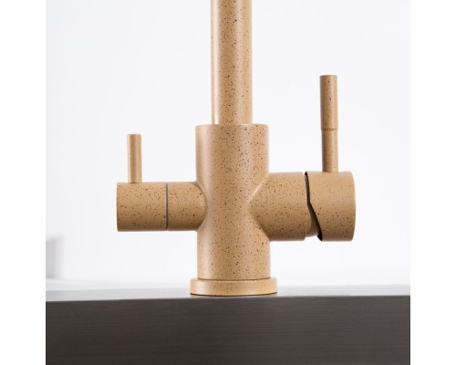 Смеситель для кухни с подключением фильтра FRAP F43899-41, бежевый