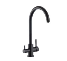 Смеситель для кухни с подключением фильтра FRAP F43899-46, черный