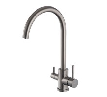 Смеситель для кухни с подключением фильтра FRAP F43899-49, оружейная сталь