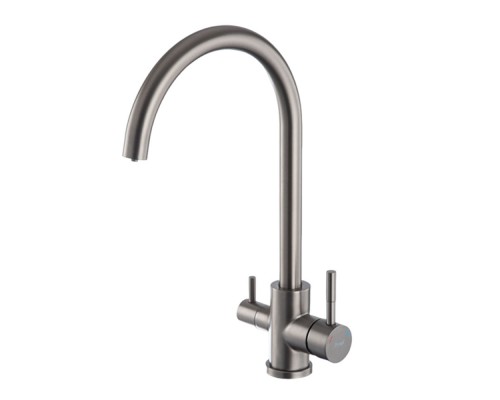 Смеситель для кухни с подключением фильтра FRAP F43899-49, оружейная сталь