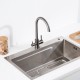 Смеситель для кухни с подключением фильтра FRAP F43899-49, оружейная сталь
