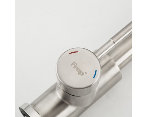 Смеситель для кухни с выдвижным изливом FRAP F60899, сатин