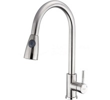 Смеситель для кухни с выдвижным изливом и режимом душ FRAP F60899-1, сатин