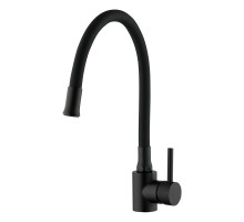Смеситель для кухни с гибким изливом FRAP F40994-6, черный