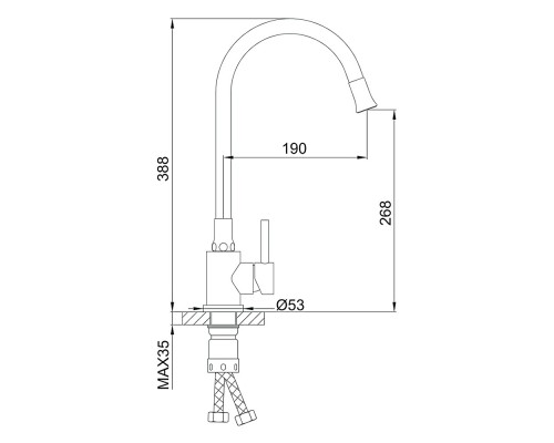 Смеситель для кухни с гибким изливом FRAP F40994-6, черный
