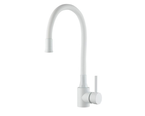 Смеситель для кухни с гибким изливом FRAP F40994-8, белый
