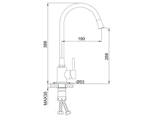 Смеситель для кухни с гибким изливом FRAP F40994-8, белый