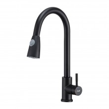 Смеситель для кухни с выдвижным изливом и режимом душ FRAP F60991-6, черный