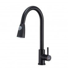 Смеситель для кухни с выдвижным изливом и режимом душ FRAP F60991-6, черный