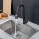 Смеситель для кухни с выдвижным изливом и режимом душ FRAP F60991-6, черный