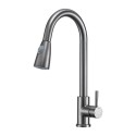 Смеситель для кухни с выдвижным изливом и режимом душ FRAP F60991-9, оружейная сталь