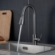 Смеситель для кухни с выдвижным изливом и режимом душ FRAP F60991-9, оружейная сталь