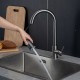Смеситель для кухни с выдвижным изливом и режимом душ FRAP F60991-9, оружейная сталь