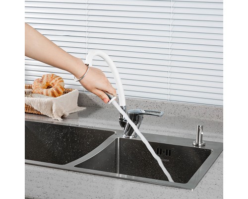 Смеситель для кухни с гибким изливом FRUD R41055-4, хром