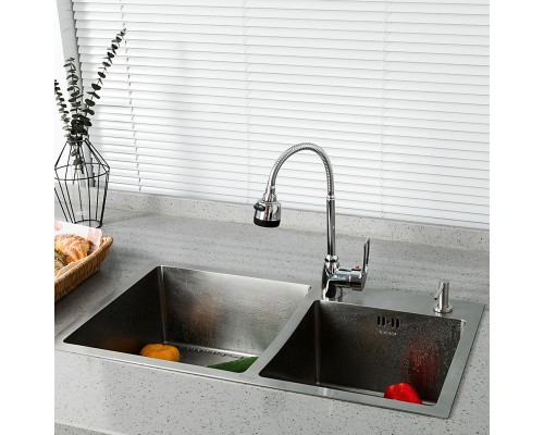 Смеситель для кухни с гибким изливом и режимом душ FRUD R42055-1, хром