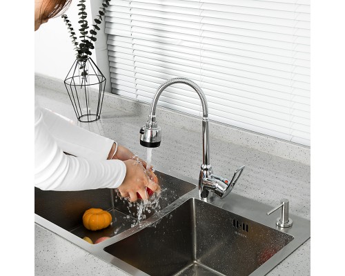 Смеситель для кухни с гибким изливом и режимом душ FRUD R42055-1, хром