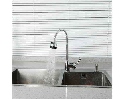 Смеситель для кухни с гибким изливом и режимом душ FRUD R42055-1, хром
