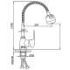 Смеситель для кухни с гибким изливом и режимом душ FRUD R42055-2, хром