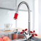 Смеситель для кухни с гибким изливом FRUD R43127-10, хром/красный