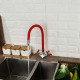 Смеситель для кухни с гибким изливом FRUD R44127-10, хром/красный
