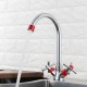 Смеситель для кухни FRUD R49118-10, хром/красный