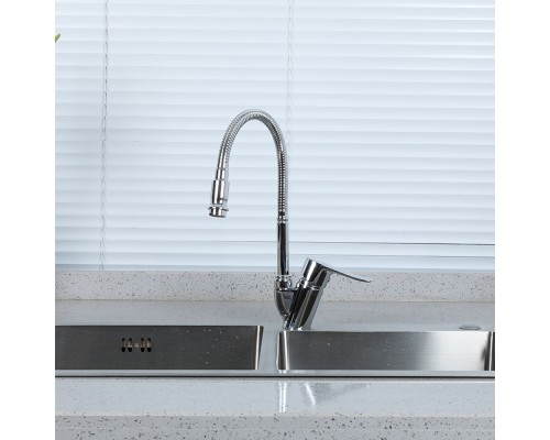 Смеситель для кухни с гибким изливом FRUD R43101, хром