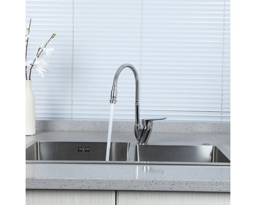 Смеситель для кухни с гибким изливом FRUD R43101, хром