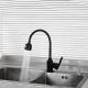 Смеситель для кухни с гибким изливом и режимом душ FRUD R44152, черный