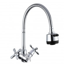 Смеситель для кухни с гибким изливом и режимом душ FRUD R43601, хром