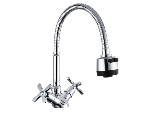 Смеситель для кухни с гибким изливом и режимом душ FRUD R43601, хром