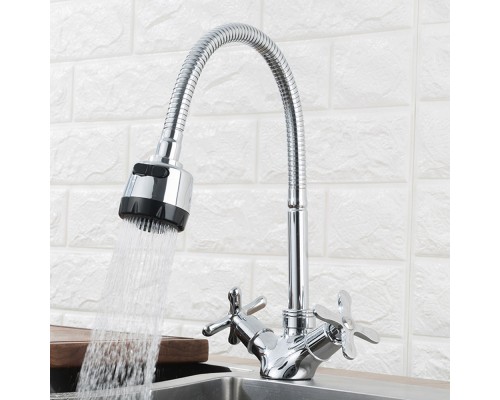 Смеситель для кухни с гибким изливом и режимом душ FRUD R43601, хром