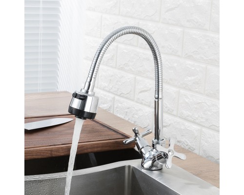 Смеситель для кухни с гибким изливом и режимом душ FRUD R43601, хром