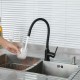 Смеситель для кухни с гибким изливом FRUD R42052-32, черный